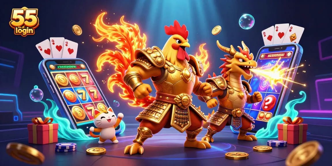 Engage in the excitement of 55 club login with epic characters and casino game elements