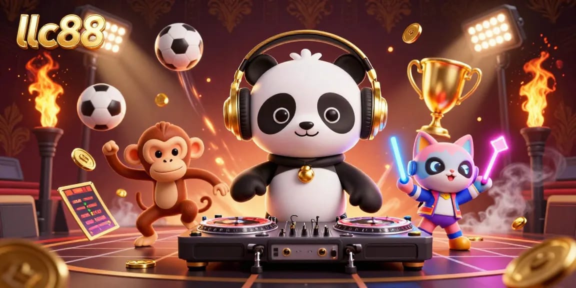 Experience excitement at lclc88 with a dynamic casino party scene featuring a DJ panda!