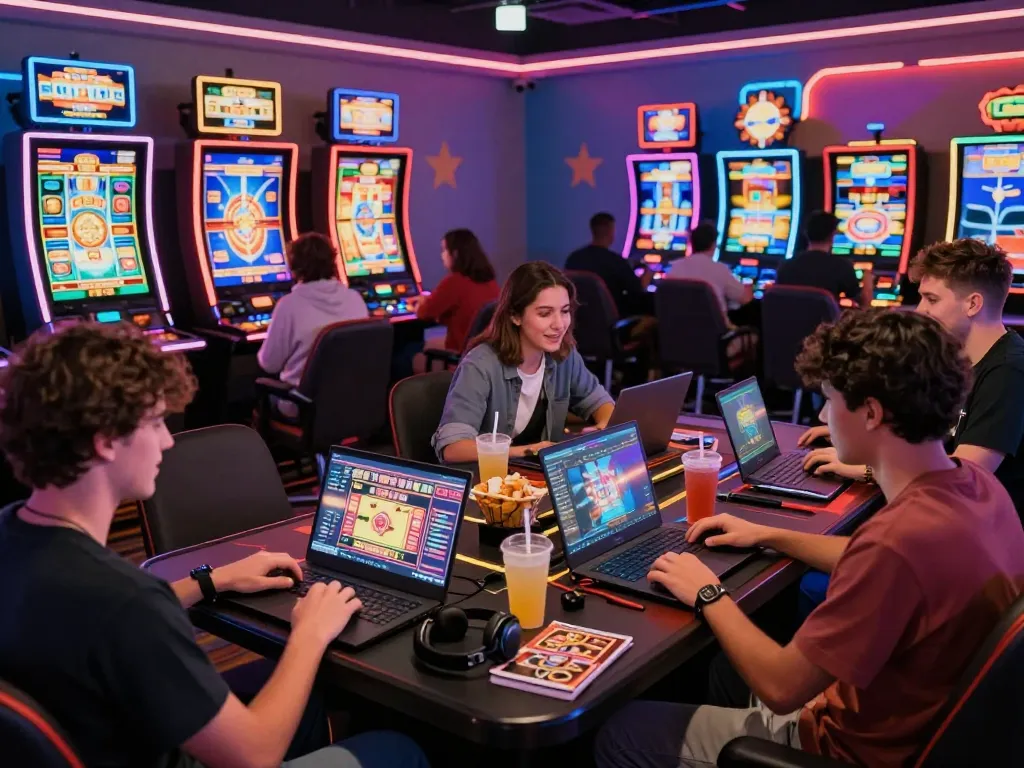 Players immersed in MM88 online casino gaming experience with vibrant atmosphere.