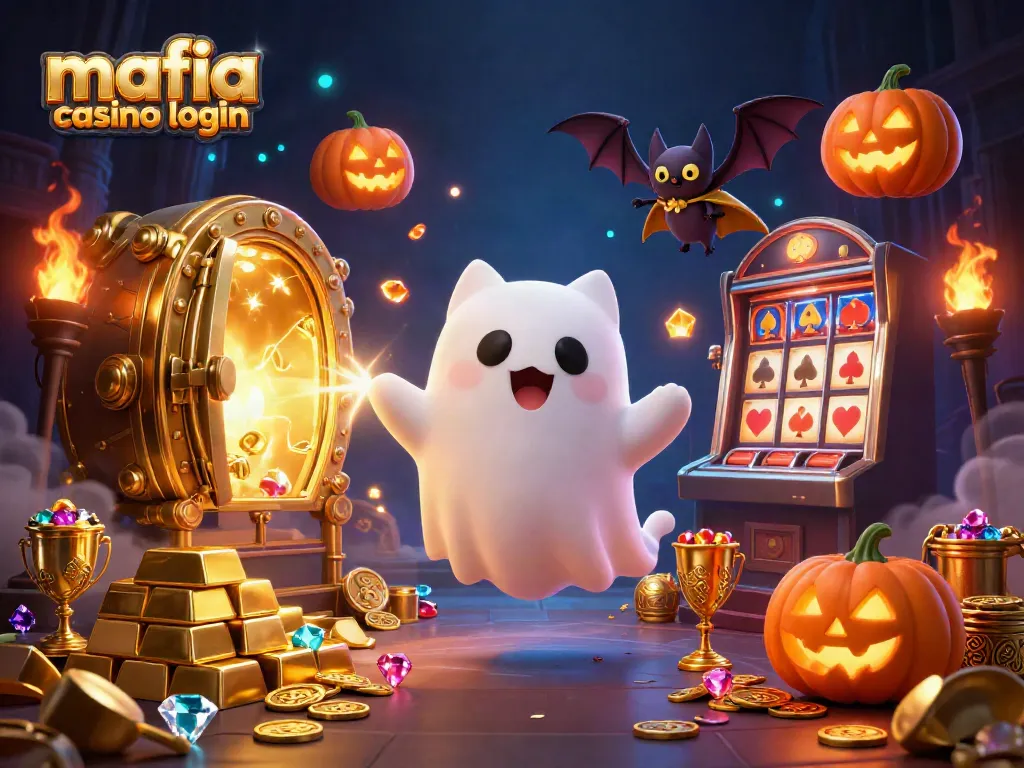 Engage in thrilling gaming with mafia casino login, featuring a friendly ghost cat and gem-filled treasures.
