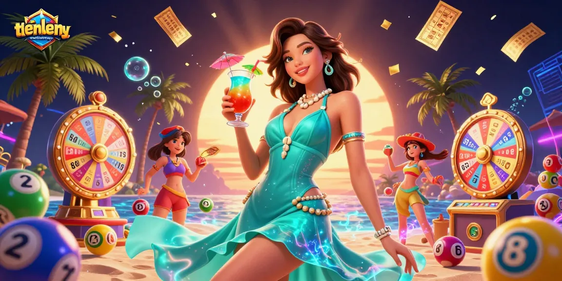 Play the exciting game of tienlenmiennam with a glamorous scene featuring dynamic lottery elements and casino vibes.