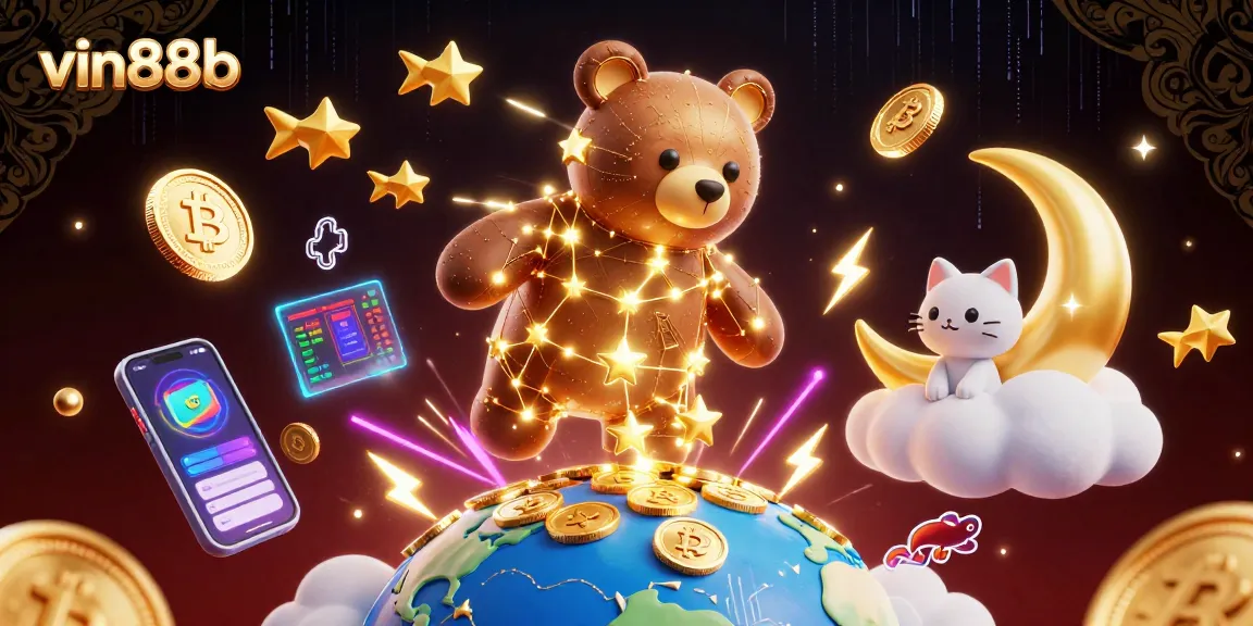 Interact with vin88b's vibrant casino universe of stars, coins, and crypto wonders.